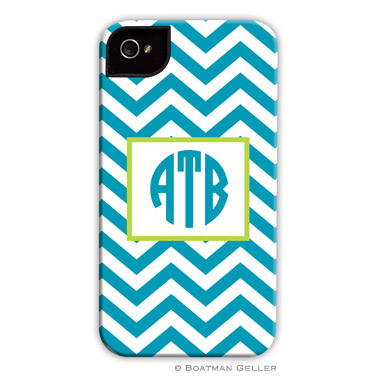iPod & iPhone Cell Phone Case - Chevron Turquoise