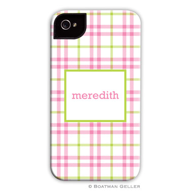 iPod & iPhone Cell Phone Case - Miller Check Pink & Green