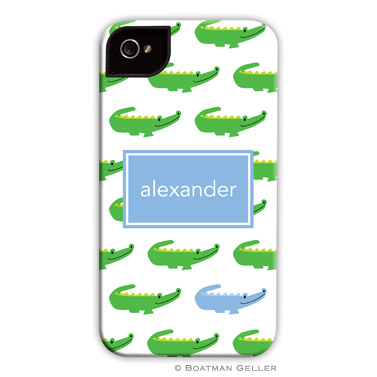 iPod & iPhone Cell Phone Case - Alligator Repeat Blue