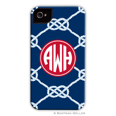 iPod & iPhone Cell Phone Case - Nautical Knot Navy