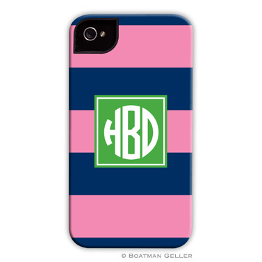 iPod & iPhone Cell Phone Case - Rugby Navy & Pink