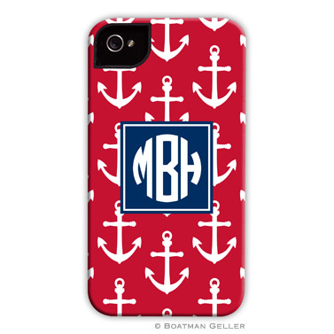 iPod & iPhone Cell Phone Case - Anchors White on Red