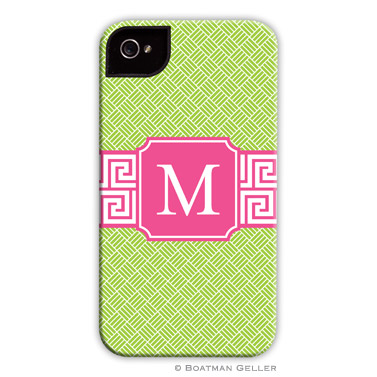 iPod & iPhone Cell Phone Case - Greek Key Band Pink