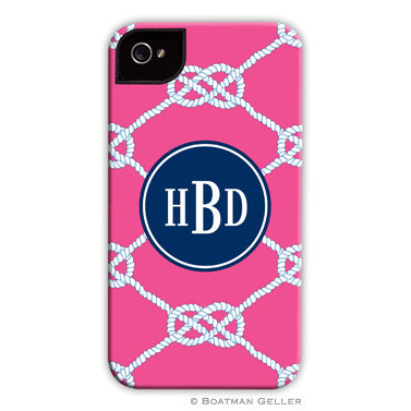 iPod & iPhone Cell Phone Case - Nautical Knot Raspberry