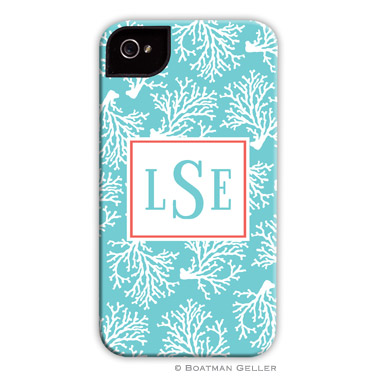 iPod & iPhone Cell Phone Case - Coral Repeat Teal