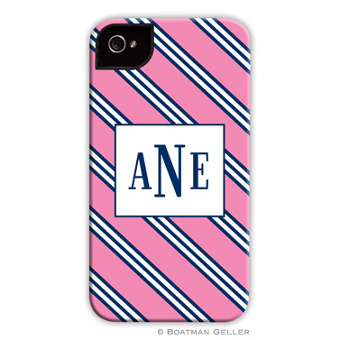 iPod & iPhone Cell Phone Case - Repp Tie Pink & Navy
