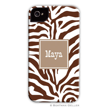 iPod & iPhone Cell Phone Case - Zebra Chocolate