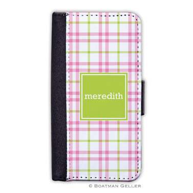 iPod & iPhone Cell Phone Case - Miller Check Pink & Green 1