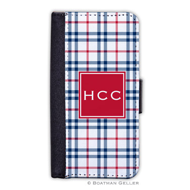 iPod & iPhone Cell Phone Case - Miller Check Navy & Red 1
