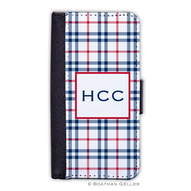 iPod & iPhone Cell Phone Case - Miller Check Navy & Red 1