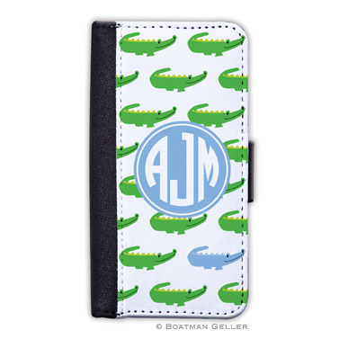 iPod & iPhone Cell Phone Case - Alligator Repeat Blue 1