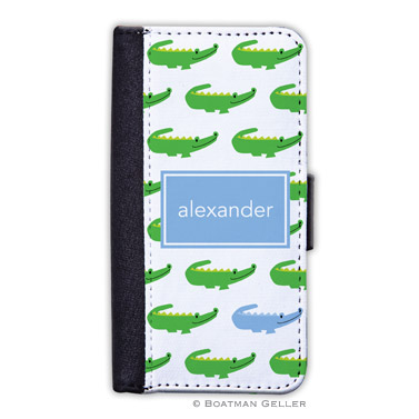 iPod & iPhone Cell Phone Case - Alligator Repeat Blue 1