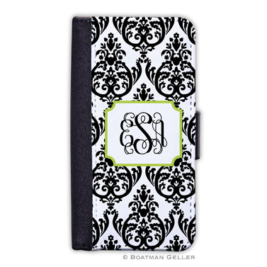 iPod & iPhone Cell Phone Case - Madison Damask White with Black 1