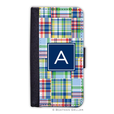 iPod & iPhone Cell Phone Case - Madras Patch Blue 1
