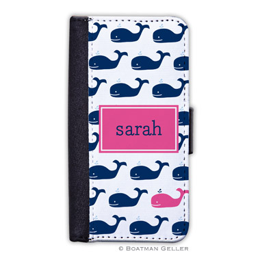 iPod & iPhone Cell Phone Case - Whale Repeat Navy 1