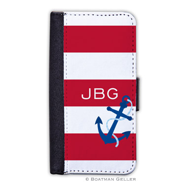 iPod & iPhone Cell Phone Case - Stripe Anchor Red 1