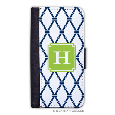 iPod & iPhone Cell Phone Case - Bamboo Navy & Green 1