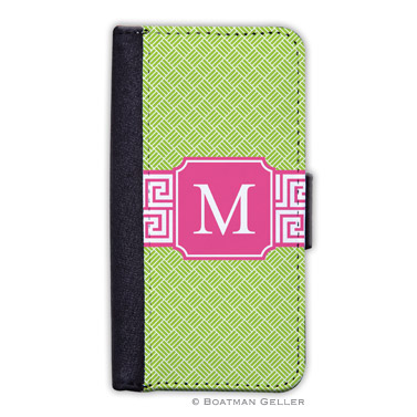 iPod & iPhone Cell Phone Case - Greek Key Band Pink 1