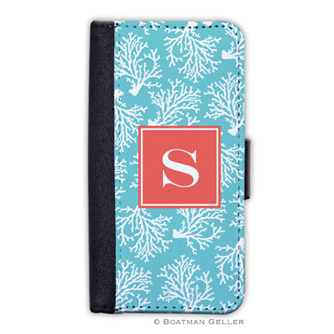 iPod & iPhone Cell Phone Case - Coral Repeat Teal 1