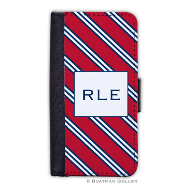 iPod & iPhone Cell Phone Case - Repp Tie Red & Navy 1