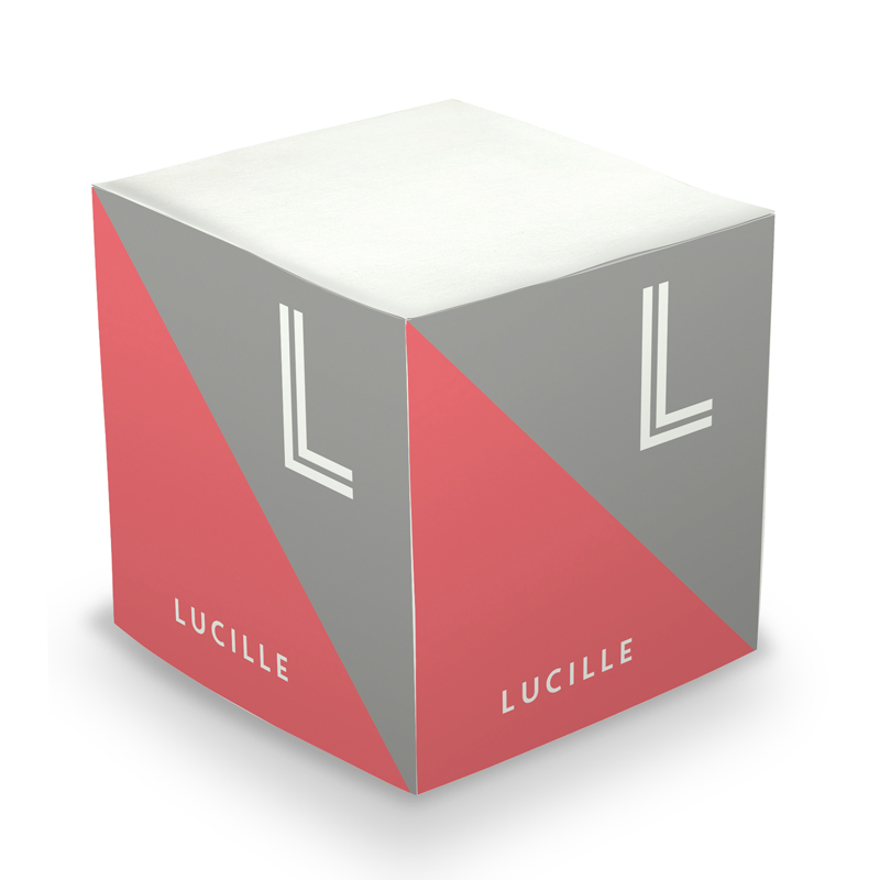 Sticky Note Cube - Diagonal Pink & Grey