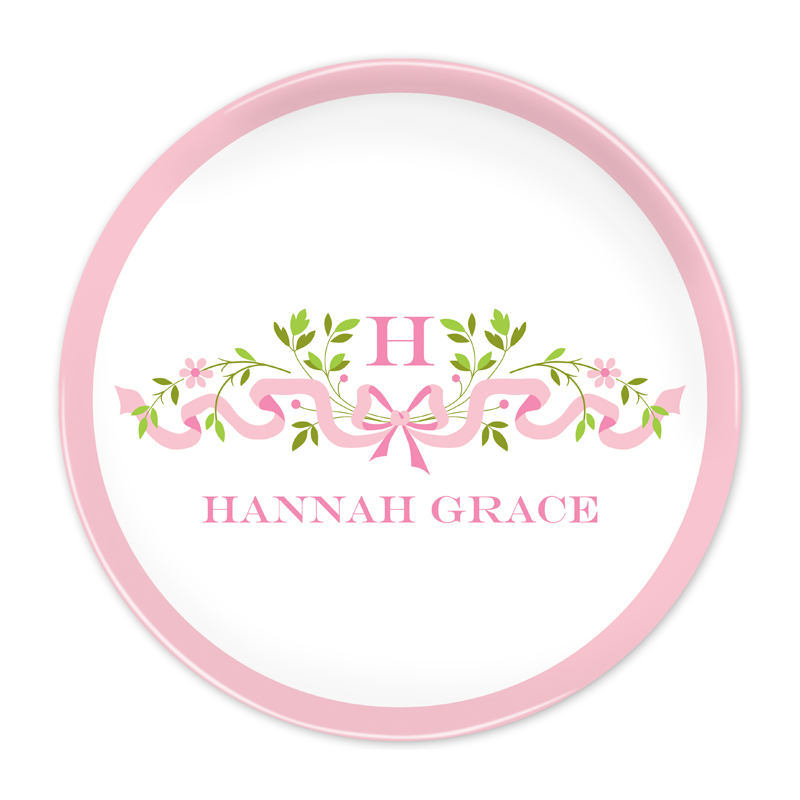 Personalized Ribbon Pink 10 inch Plate