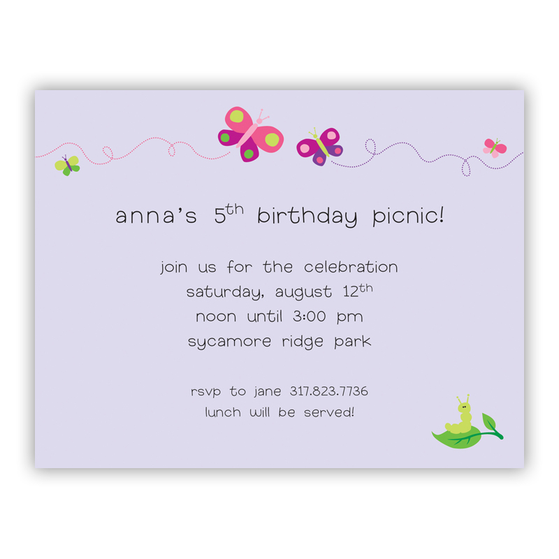 Butterfly Small Flat Invitation or Announcement