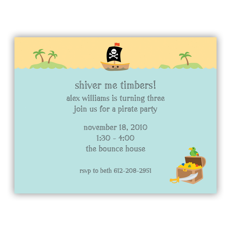 Pirate Small Flat Invitation or Announcement