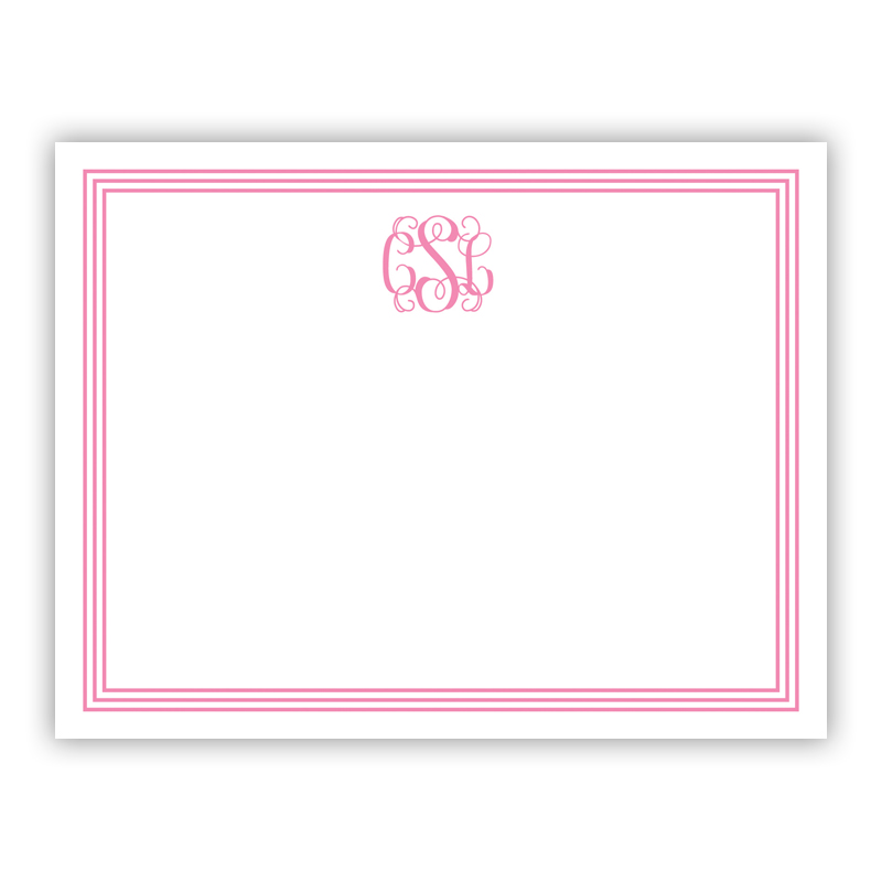 Grand Border Pink Small Flat Stationery Note