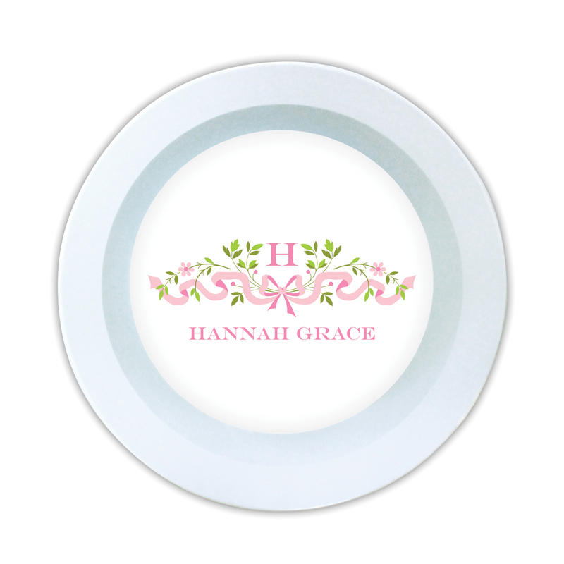 Ribbon Pink Personalized 5 inch Round Bowl