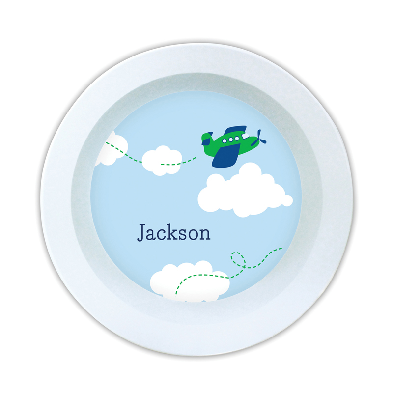 Airplane Personalized 5 inch Round Bowl
