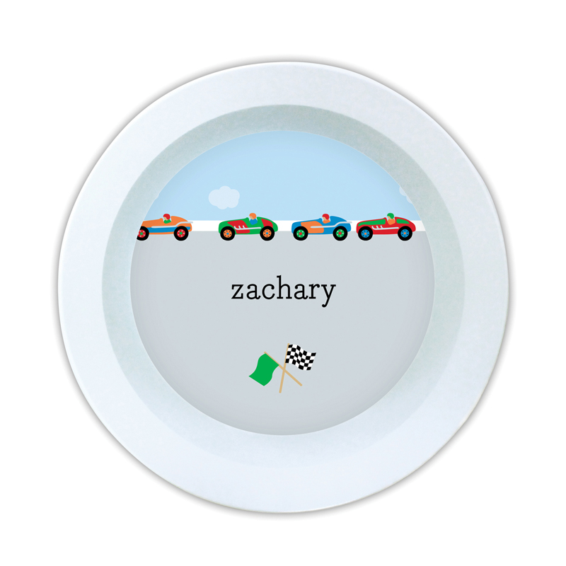 Race Cars Personalized 5 inch Round Bowl