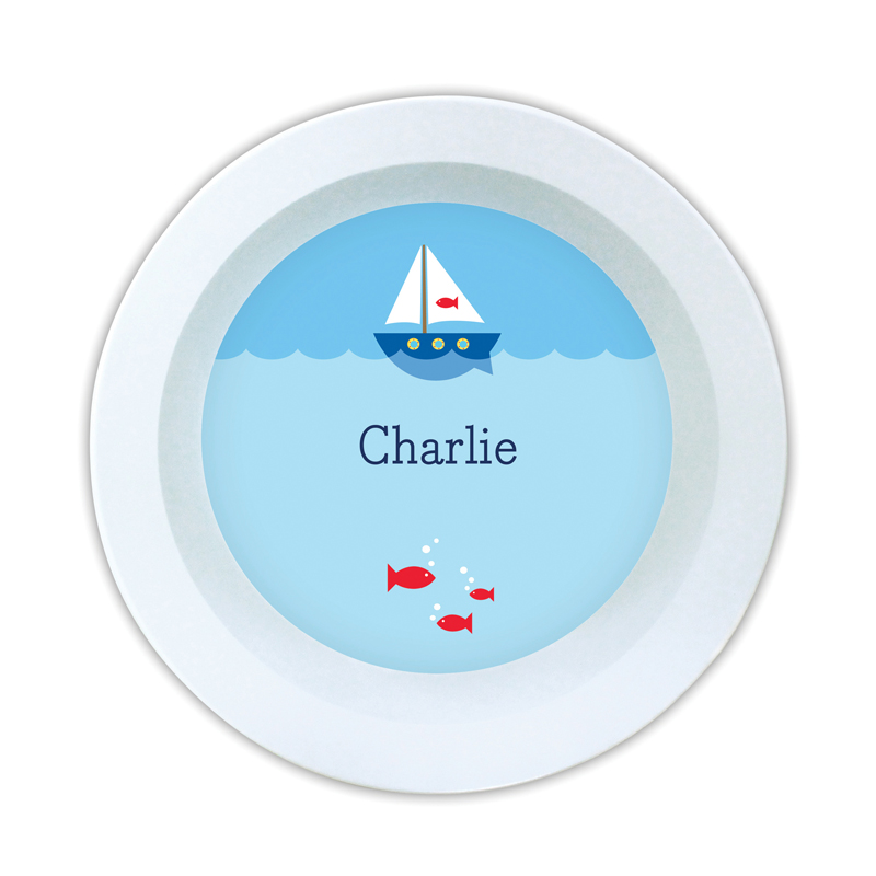 Sailboat Personalized 5 inch Round Bowl