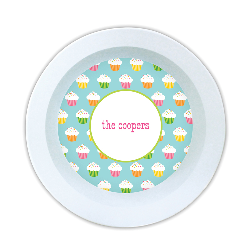 Rainbow Cupcakes Personalized 5 inch Round Bowl