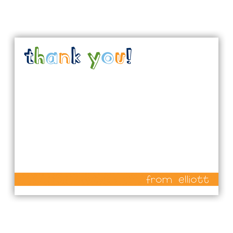 Thank You Orange Small Flat Stationery Note