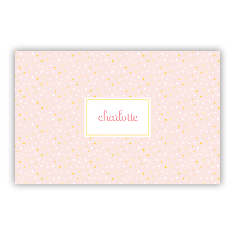 Twinkle Star Pink Personalized Laminated Placemat