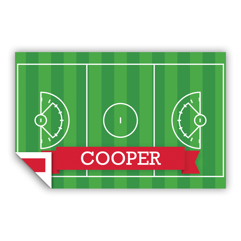 Lacrosse Field with Pink or Red Banner Personalized Laminated Placemat
