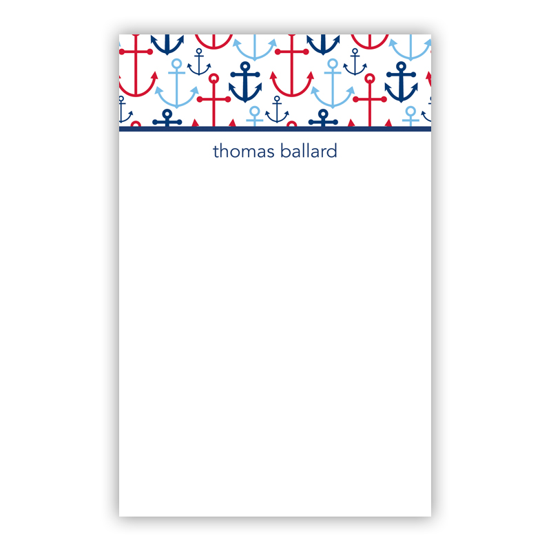 Happy Anchor Blue 150 Refill Note Sheets, Personalized