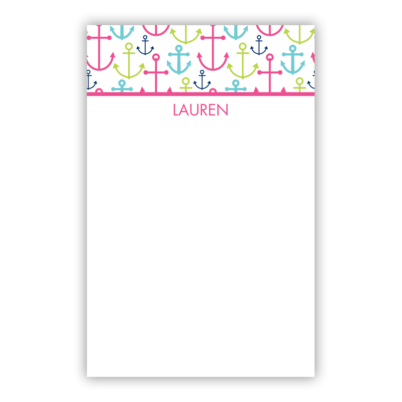 Personalized Happy Anchors Pink Notepad (100 sheets)