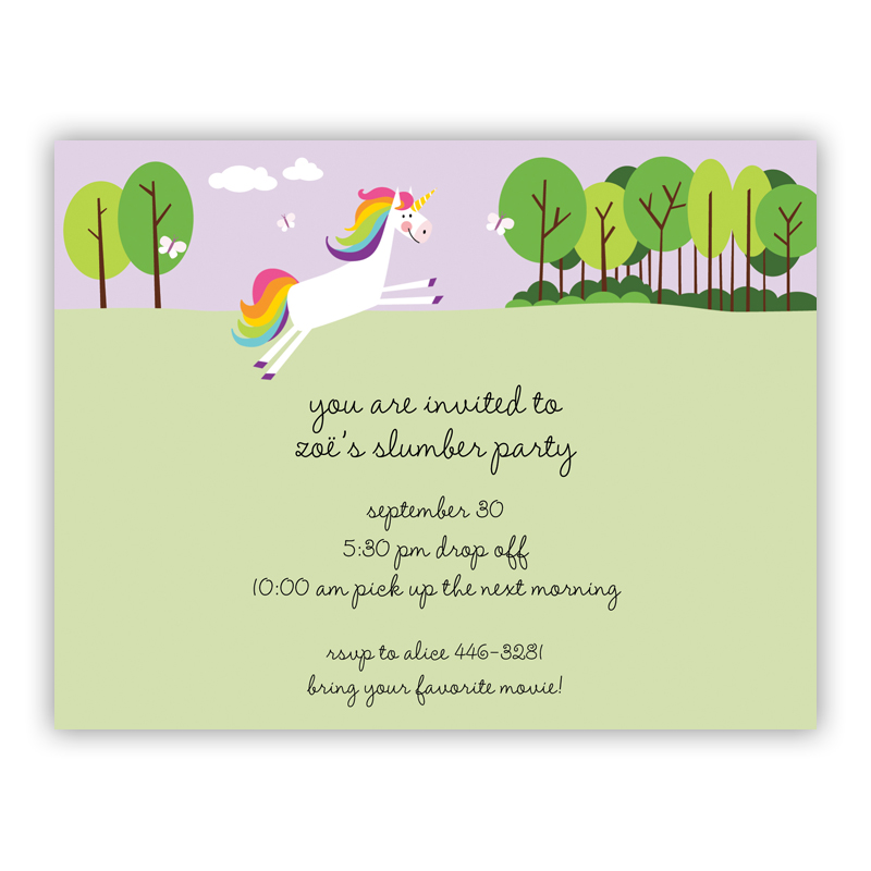 Unicorn Small Flat Invitation or Announcement