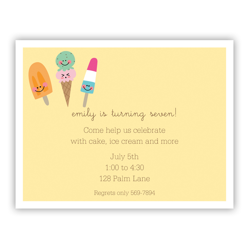 Icy Treats Small Flat Invitation or Announcement