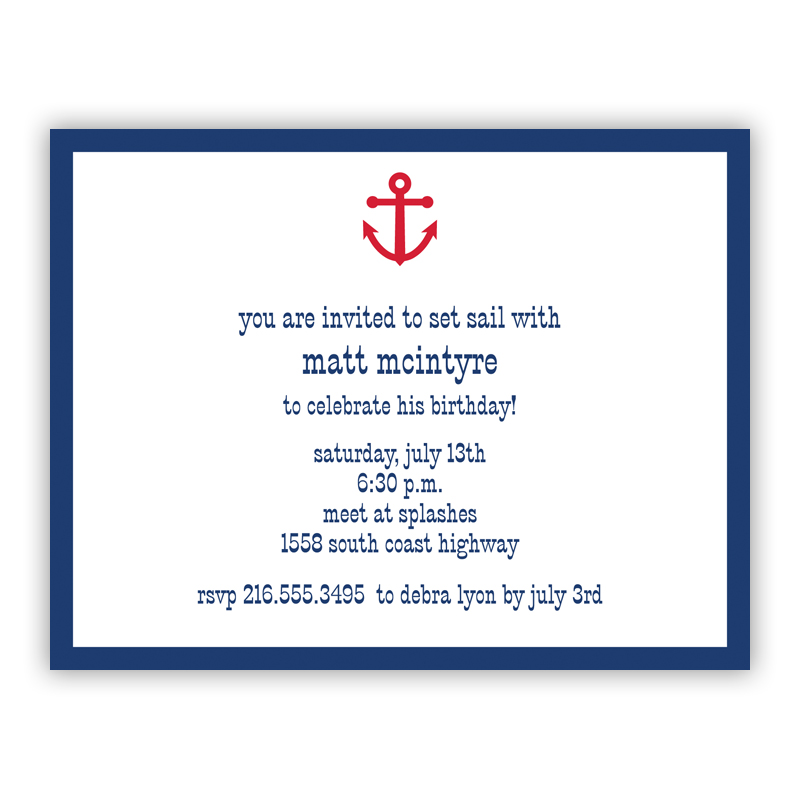 Anchor Repeat Small Flat Invitation or Announcement