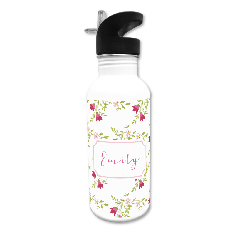 Camryn Floral 20 oz Water Bottle, Personalized