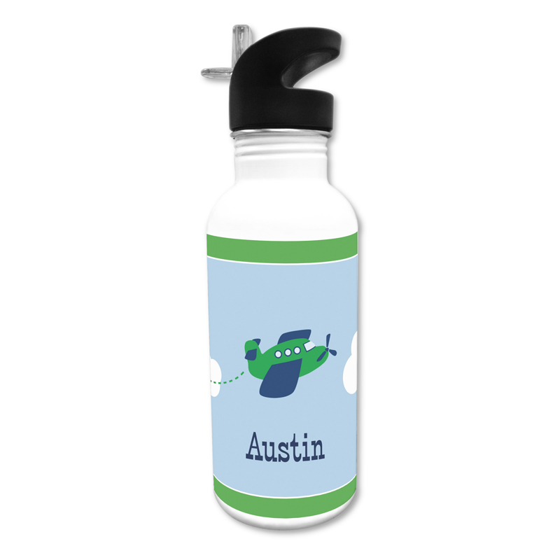 Airplane 20 oz Water Bottle, Personalized