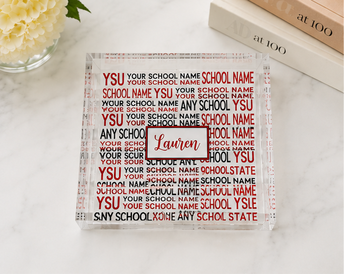 Custom 6 inch acrylic school tray personalized with name