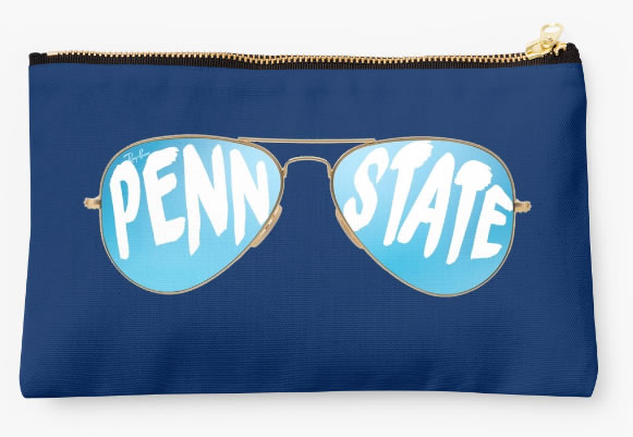 Penn State University Nittany Lions Zippered Pouch, Sunglasses Pattern