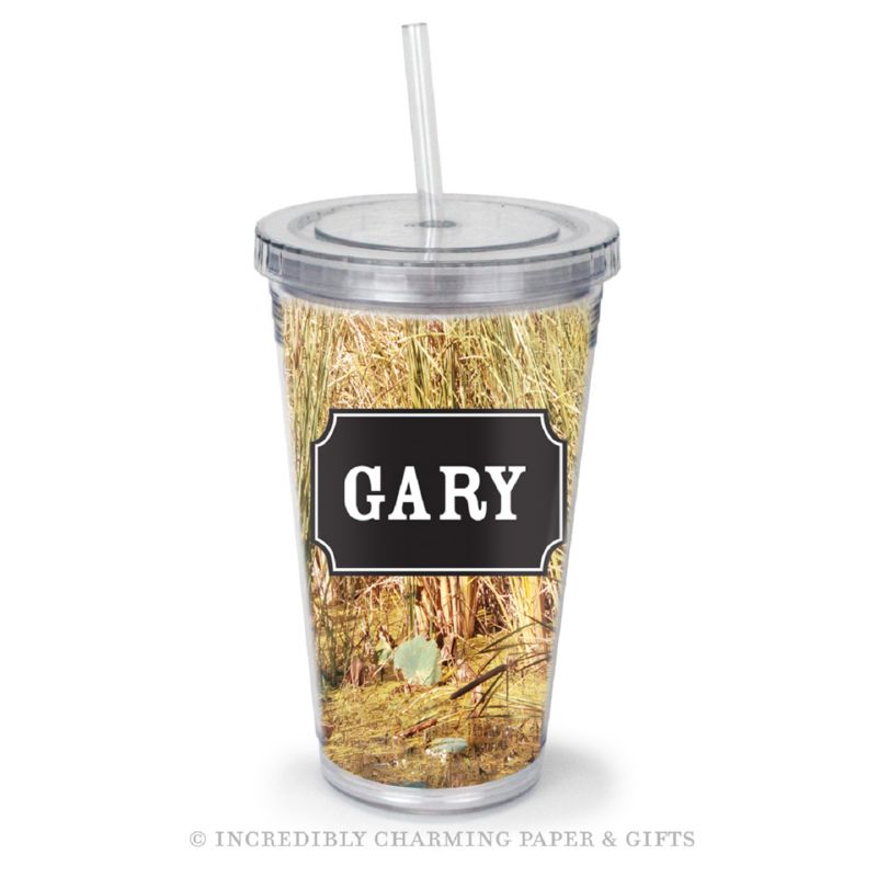 Beverage Tumbler with Straw, Personalized, Wetlands