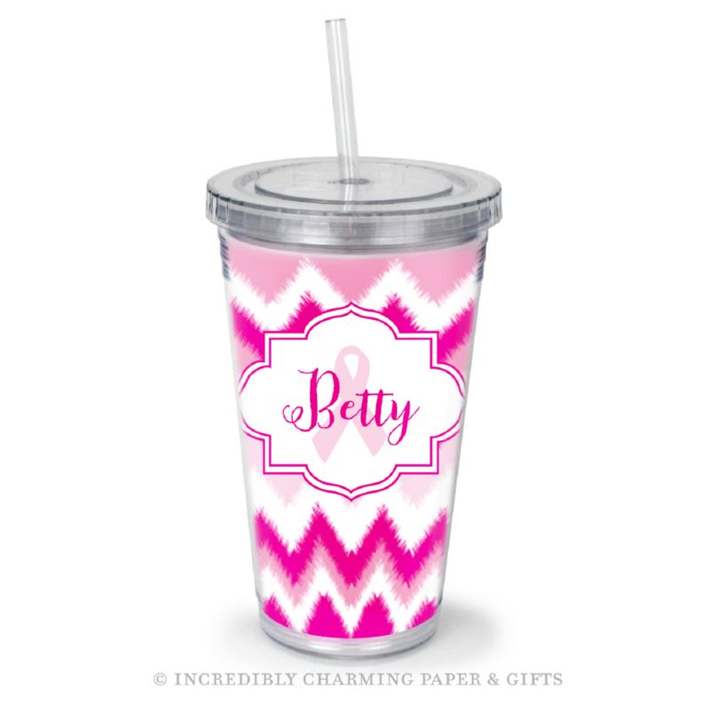 Beverage Tumbler with Straw, Personalized, BC Fuzzy