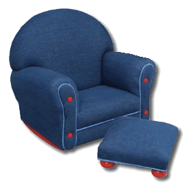 Denim Rocker with Ottoman Set