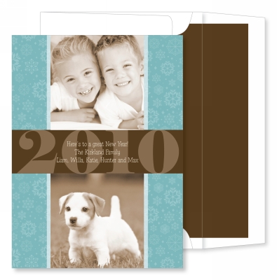 Snowflake Turquoise Flat Photo Card by Noteworthy Collections